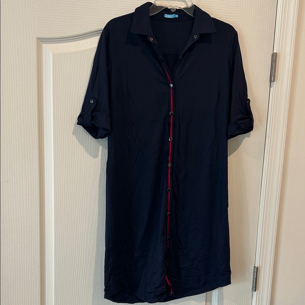 J. McLaughlin Navy Blue Shirt Dress